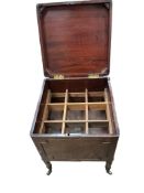 A George IV mahogany cellarette, width 42cm, depth 42cm, height 55cm