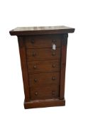 A small Victorian mahogany Wellington chest, width 56cm, depth 40cm, height 92cm