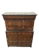 A mid 18th century North Wales oak deuddarn, width 135cm, depth 57cm, height 179cm