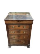 An early Victorian mahogany Davenport, width 61cm, depth 50cm, height 89cm