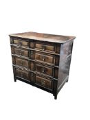 An 18th century oak chest of drawers, width 97cm, depth 60cm, height 90cm
