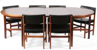 Robert Heritage (1927-2008) for Archie Shine: A mid-century Indian rosewood extending dining table a