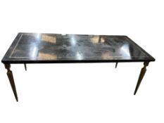 A Maison Jansen style marble top coffee table, width 115cm, depth 54cm, height 42cm