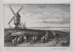 Wenceslaus Hollar (Czech, 1607-1677)'The Four Windmills, after Breughel'1650,signed 