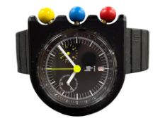 A gentleman's Lip Mach 2000 chronograph wrist watch, with spherical polychrome buttons, case