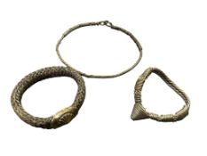 Two North African bangles and a necklace