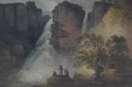 Attributed to Frances Nicholson (1753-1844), ‘Yorkshire Falls’, unsigned, watercolour, ex. Michael