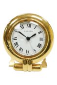 A boxed Must de Cartier Colisee strut desk timepiece. 0550639, height 9cm.