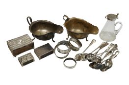 An Edwardian silver mounted glass whisky noggin, Hukin & Heath, London, 1903, 97mm, together with