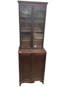 A George IV mahogany collector's cabinet / bookcase, width 65cm, depth 38cm, height 193cm