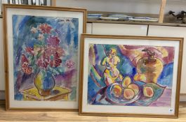 Colin Moss (1914-2005), Still life’s, each signed and dated ‘53, two watercolours, 74 x 54cm