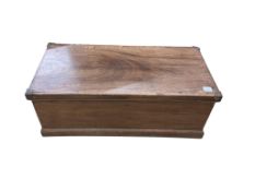 A 19th Century brass bound hardwood blanket chest, width 94cm, depth 46cm, height 34cm