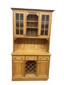 A modern light oak dresser, constructed from timber fallen during the 1987 hurricane, width 122cm,