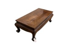 A Chinese hardwood Kang table, width 89cm, depth 46cm, height 30cm