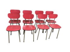 A set of eight 1960’s chairs, width 38cm, depth 40cm, height 88cm
