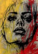 Vin Dantes (contemporary), 'The Bright Unknown', signed, oil, acrylic and charcoal on canvas,