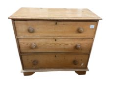 A 19th century pine chest of drawers, width 88cm, depth 44cm, height 80cm