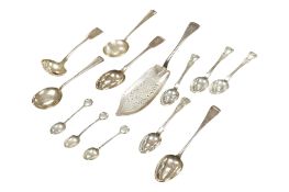 A Victorian silver Old English pattern fish slice, by Lias & Lias, London, 1845, 29.1cm, together