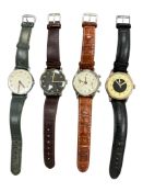 Four assorted gentleman's stainless steel manual wind wrist watches to include an Eterna Super, case