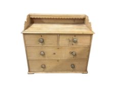 A Victorian pine washstand, width 100cm, depth 53cm, height 88cm