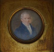 Mid 19th century school, portrait miniature of a gentleman from the Sachs family, with provenance