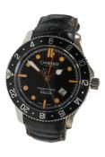 A gentleman's recent stainless steel Christopher Ward Trident GMT Dual Time Automatic wrist watch,