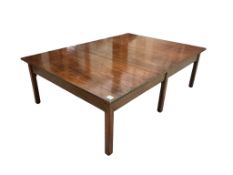 A rectangular mahogany coffee table, converted from a George III drop leaf table, width 163cm, depth