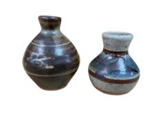 Bernard Leach for St Ives Pottery, a small vase, height 8cm and another unidentified small vase. (