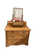 A Victorian ash dressing chest, width 99cm, depth 46cm, height 152cm