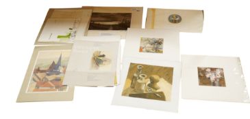 A collection of unframed prints and watercolours to include Clare Meninsky, ‘Shakespeare’, limited