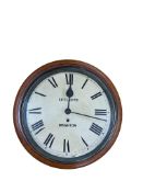 A Victorian mahogany fusee wall timepiece, marked Siffleets Brighton, 11 inch dial.