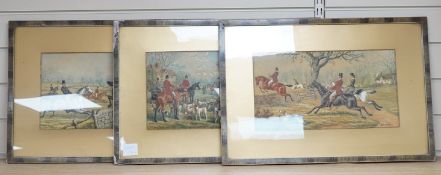 Edward Benjamin Herberte (1857-1893), a set of three hunting interesting watercolours to include
