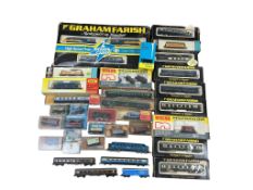 A collection of N gauge railway rolling stock by Graham Farish, Wrenn Micromodel, Lima, etc., most