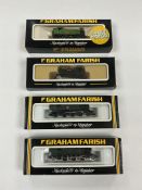 Four boxed Graham Farish N gauge railway tank locomotives; two BR Prairie (371-976 and 16011), an