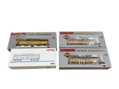 Four boxed HO gauge railway Union Pacific diesel locomotives by Proto Series 2000 and Marklin,