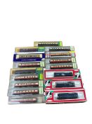 Sixteen boxed N gauge railway by Minitrix and Lima, including three BR locomotives; a class 31,