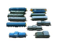 Thirteen N gauge railway BR diesel locomotives by various makes, including; a class 55 Deltic,