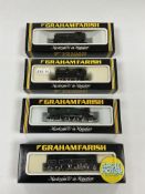 Four boxed Graham Farish N gauge railway steam locomotives; a BR Class 57xx, 7777 (1115), a BR Class