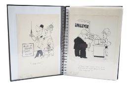 ° ° Cyril Alfred Jacob [Chic] (1926-2000), three albums of original ‘Chic-Feed’ cartoons for the