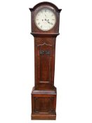A mid 19th century Irish mahogany longcase clock, enamel dial signed Sharp Dublin, width 46cm, depth