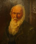 19th century school, portrait of a beared gentleman, oil on canvas, 59 x 49cm
