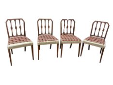 A set of eight George III style dining chairs, width 53cm, depth 52cm, height 90cm
