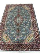 A blue ground Kirman carpet, 225 x 145cm