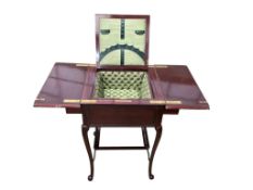 A late Victorian mahogany work table, width 50cm, depth 53cm, height 78cm