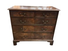 A George III mahogany chest of drawers, width 112cm, depth 56cm, height 100cm