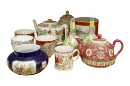 A group of Chinese and Continental ceramics, 18th century and later to include two famille rose