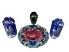 A pair of Shelley lustre vases, probably Walter Slater Micado design circa 1919-21, height 20cm, a