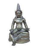 A bronze of a Buddhist deity, height 21cm.