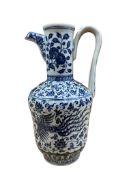 A Chinese Ming style blue and white ewer, 38cm high