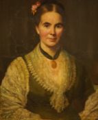 Attributed to Henry Measham (1844-1922) portrait of Mrs Sarah Decima Bradney, unsigned, oil on